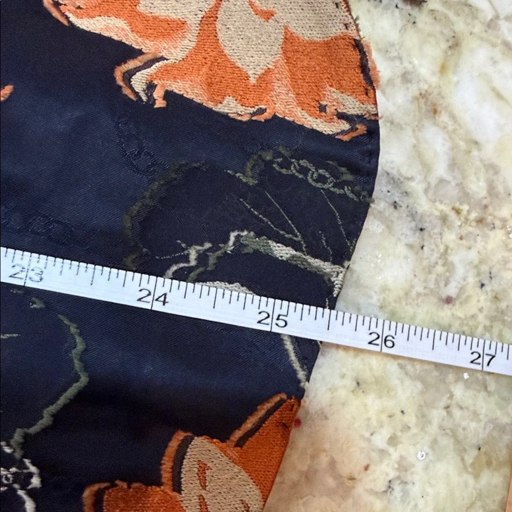Salvatore Ferragamo Black Orange Floral Jacquard Blazer Silk Jacket IT 38 US 2”. - Picture 10 of 11